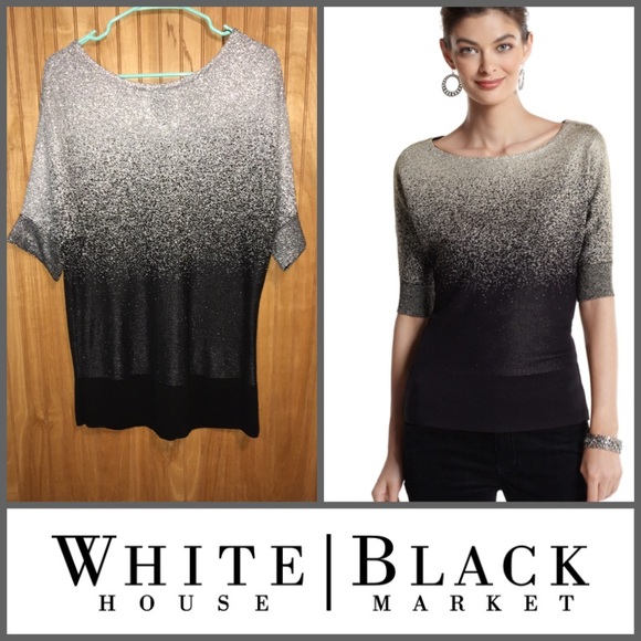 White House Black Market Sweaters - White House BlackMarket Ombré Sparkle Sweater SzXL