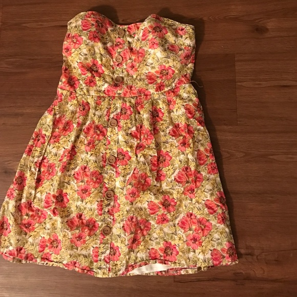 Strapless floral dress