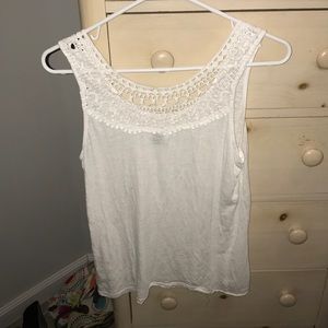 White Tank w/ Lace Back