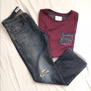 Men's Express Rocco Slim Boot Jeans Size 32x30