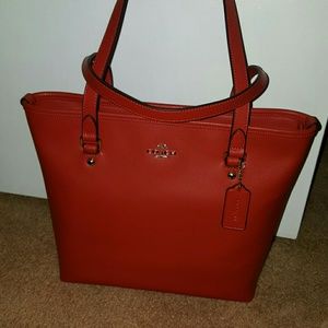 Coach Zip Top Tote  **Carmine**