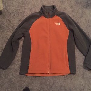 Orange/Grey North Face Fleece Jacket