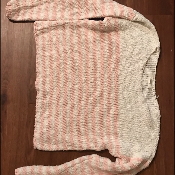 Pink and white knit sweater. Good condition