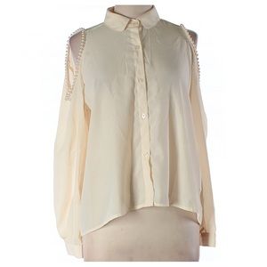 Host Pick! Forever 21 Pearl Cold Shoulder Blouse