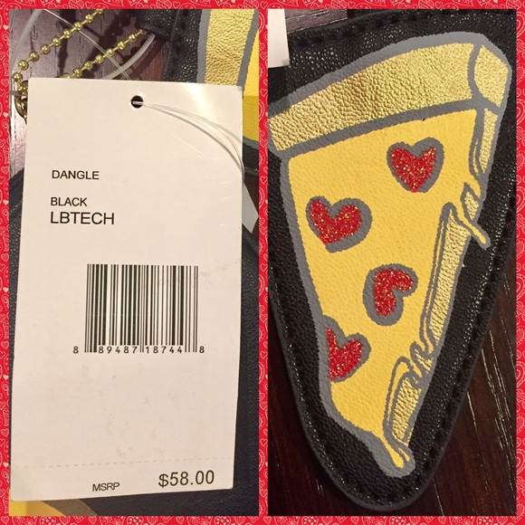 Betsey Johnson Pizza My Heart Tech Bag Dangle - Picture 4 of 4