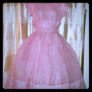 Authentic vintage 50s party dress petal pink 8