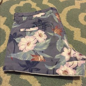 American Eagle tropical midi shorts