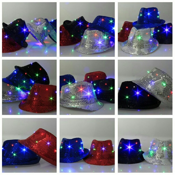 New year\'s Lite up Fedora Hats 6 pack main image 2