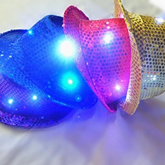 New year\'s Lite up Fedora Hats 6 pack main image 5