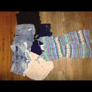 5 shorts and a romper bundle