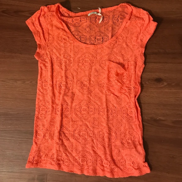 Tangerine lace top