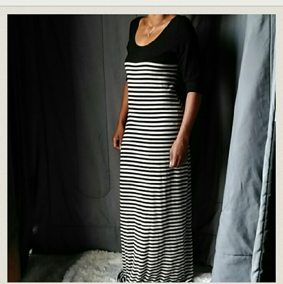 Black & Grey Maxi Dress