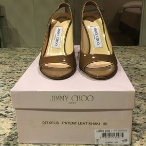 Jimmy Choo Patent Leather Patent Leather Peep Toes