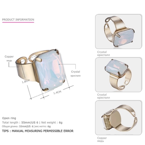 Open Cuff Statement Ring (White)