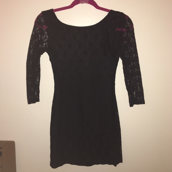 Tight lace black dress