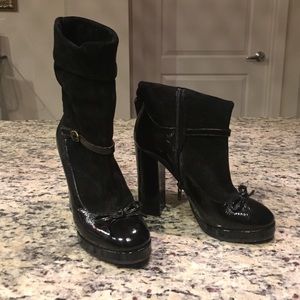 Patent & Suede Marc by Marc Jacobs heeled booties