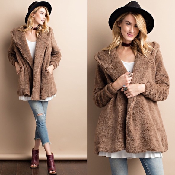 Jackets & Blazers - ❤HP❤Soft Faux Fur Jacket- MOCHA