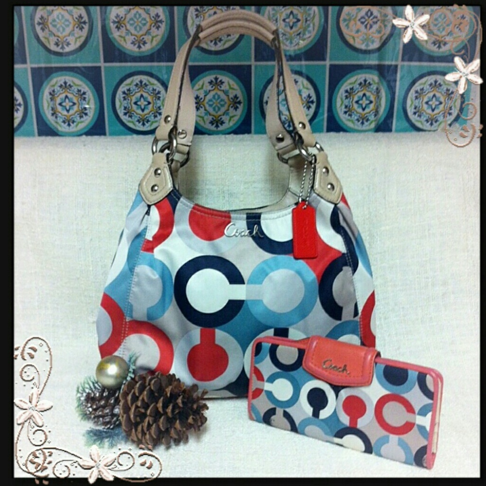 🌹Coach Ashley Op Art Handbag Set, C1376-F23955🌹