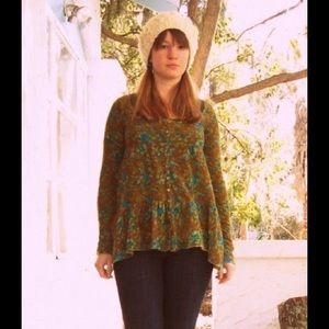 Free People floral cardigan sweater boho