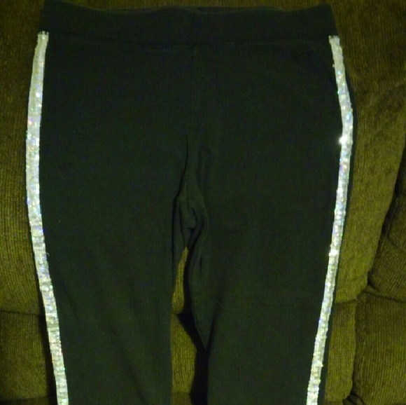 VS Pink Leggings with Sequins down both legs