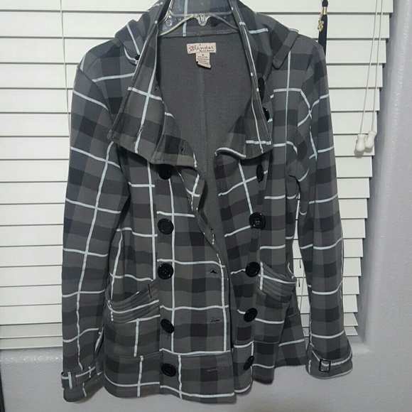 Plaid peacoat jacket