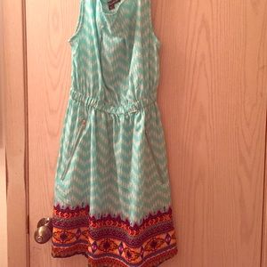 Multi-colored Chevron Dress