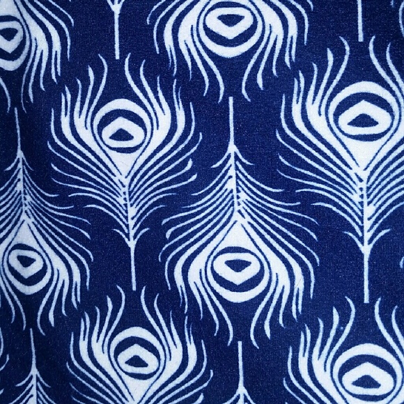 Nwt os lularoe peacock feathers leggings blue navy