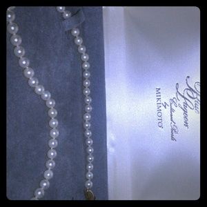 SOLD*Mikimoto Blue Lagoon Silver Pearl Strand -16"