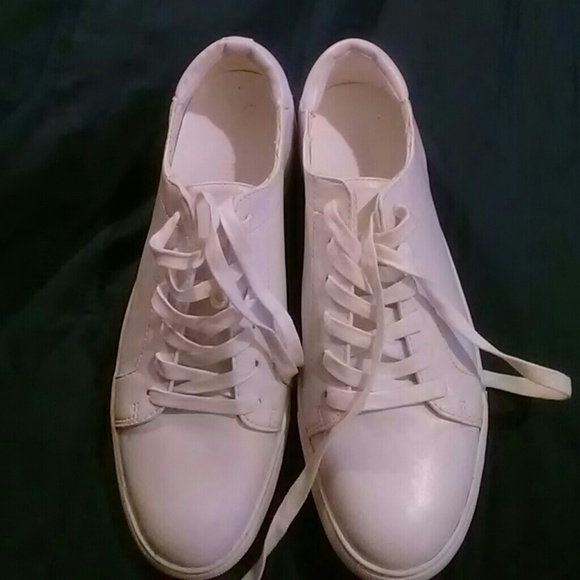 WHITE KC Vegan Leather Sneakers Like NEW!