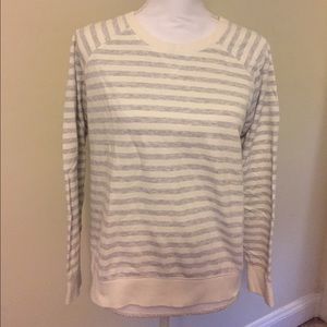 Old Navy Gray//Ivory Striped Swearshirt Sz LP