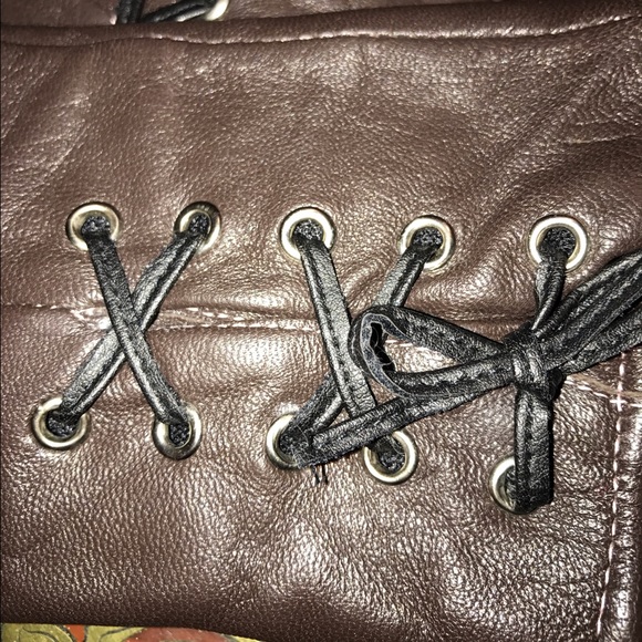 (NWT) LEATHER whip stitched leather gloves  lined - Picture 3 of 3