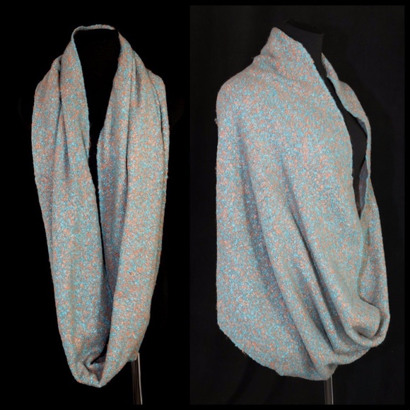 Blue & Copper Soft Marled Scarf - Picture 3 of 4