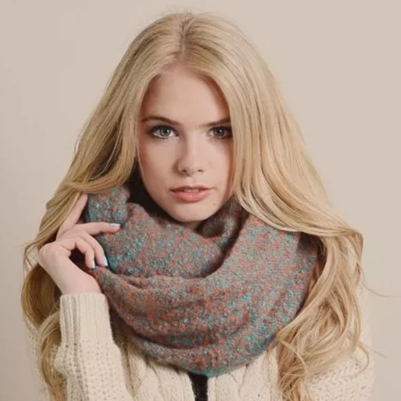 Blue & Copper Soft Marled Scarf - Picture 2 of 4