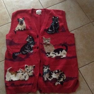 Susan Bristol cat sweater vest