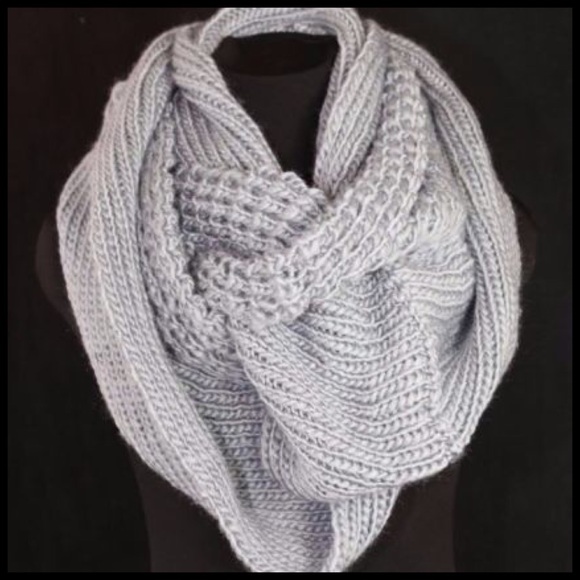 TS Thick Blue Gray Thick Large Infinity Scarf - Picture 2 of 4