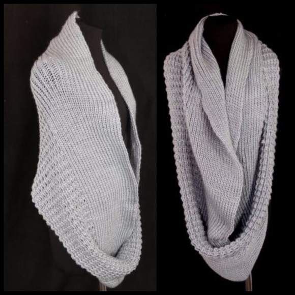 TS Thick Blue Gray Thick Large Infinity Scarf - Picture 3 of 4