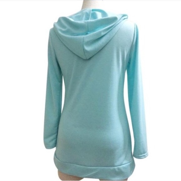 Pocket Hoodie with Sequin Geometric Print - Picture 3 of 3