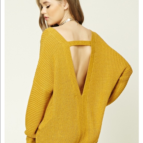 Deep Back v-line Sweater