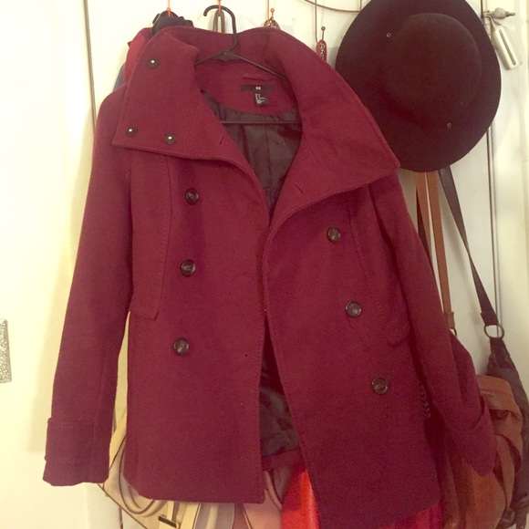 H&M Burgundy Coat