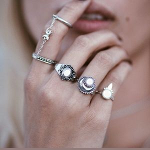5pcs Silver Boho  Stackable Finger Knuckle Rings