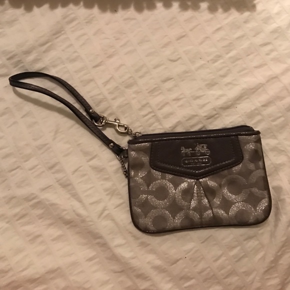 Coach wristlet - silver