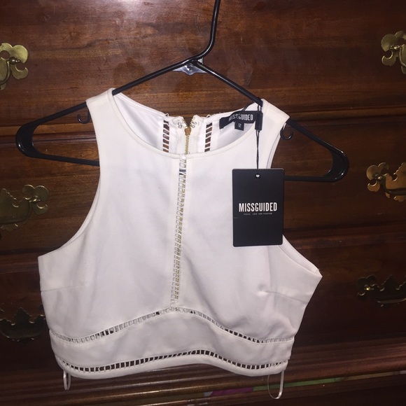 White Missguided Crop Top