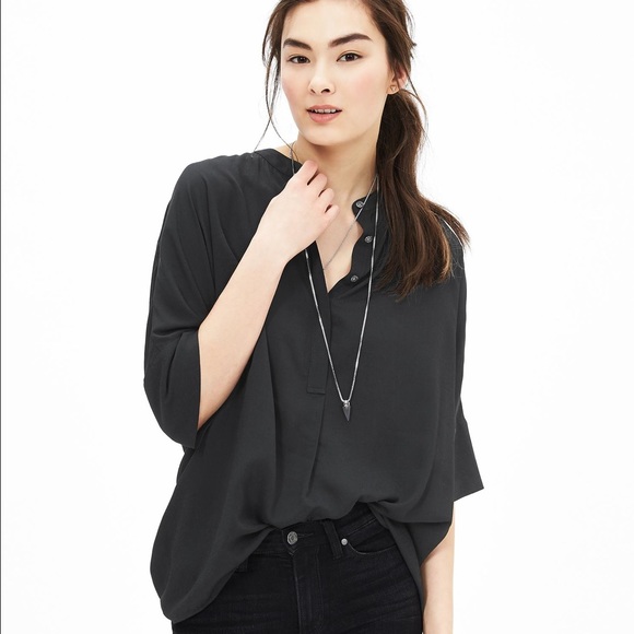 Banana republic shirt sleeve dolman elbow blouse