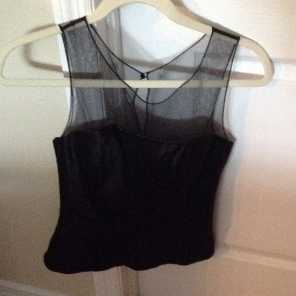 White House Black Market Black Dressy Top