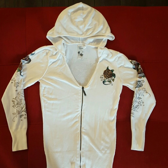 Guess zip up sweater w/ hoodie
