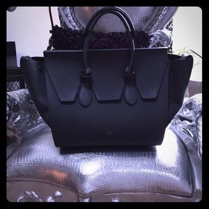 Celine grainy leather grey knot bag