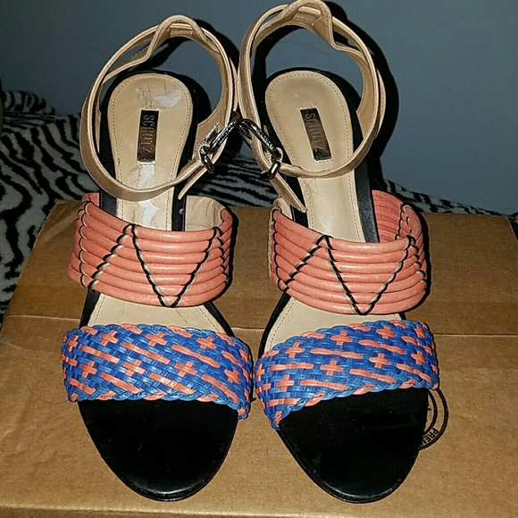NWOT Schutz multi-color leather sandal