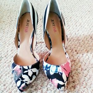 Floral Fabric D'Orsay Heel