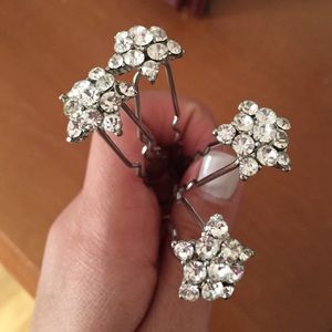 4 stunning crystal up-do hair pins