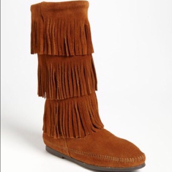 Minnetonka fringe boots.